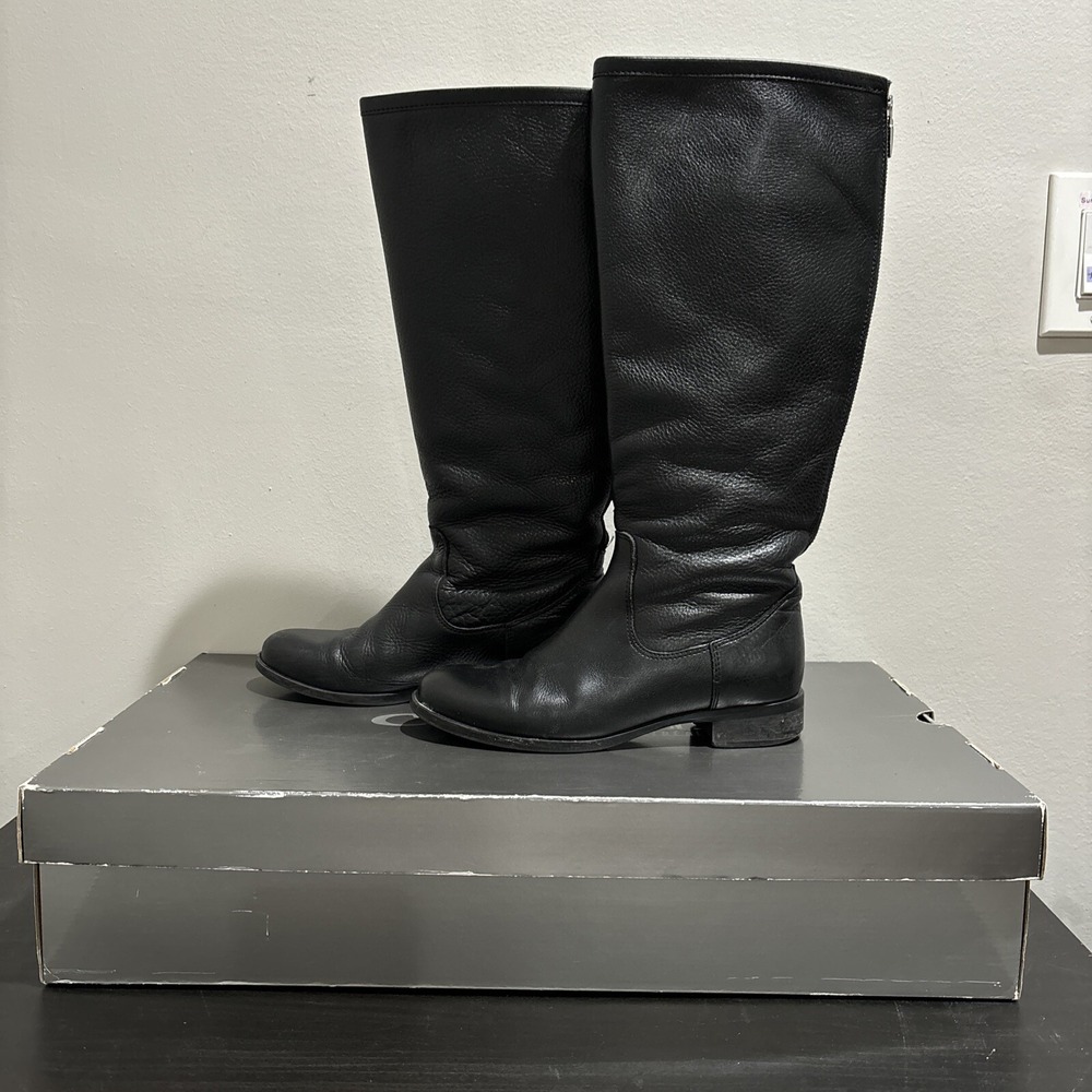 La Canadienne Sarit Black Leather Waterproof Women Knee High Boots US 7M 5446002